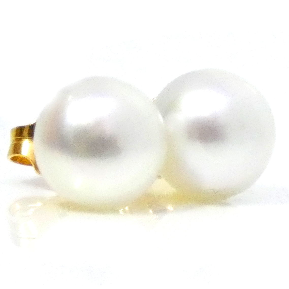 White South Sea 12.5mm Button Pearl Stud Earrings
